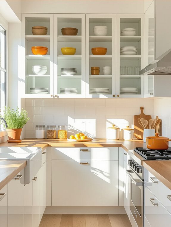 showcase dishware with glass