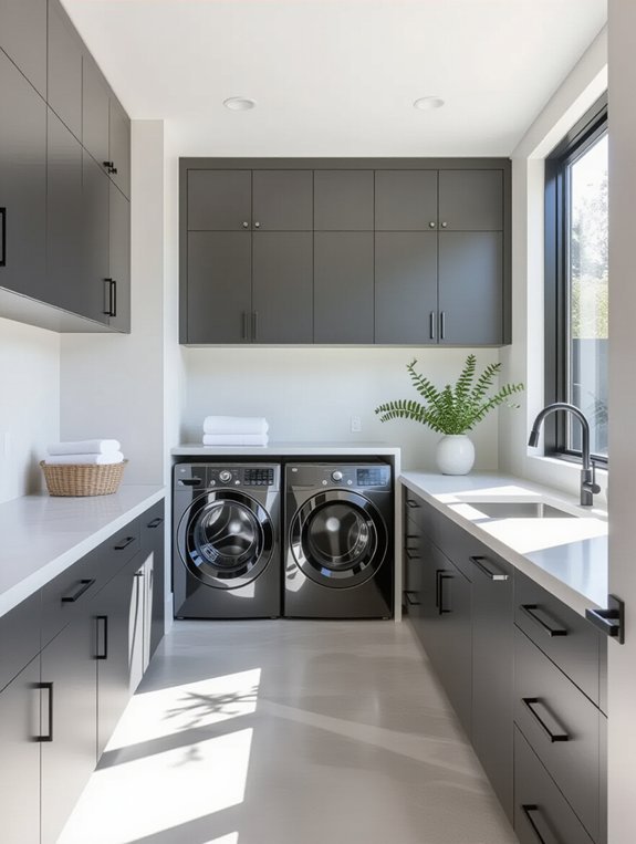 sleek minimalist laundry design