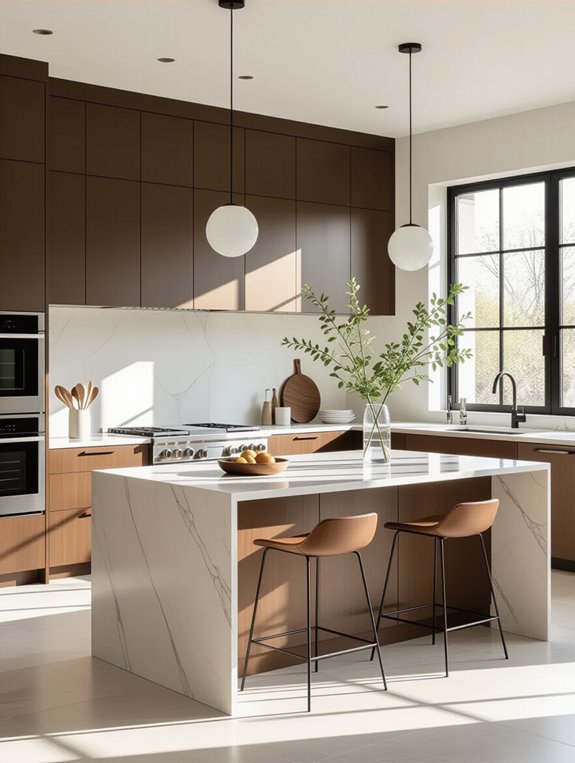 sleek modern handleless cabinetry