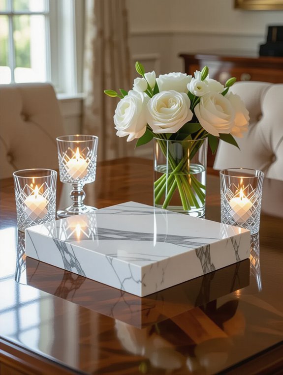 sophisticated marble table decor