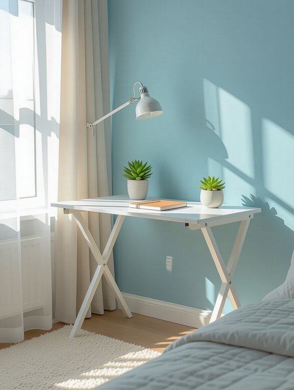 space saving fold down desk