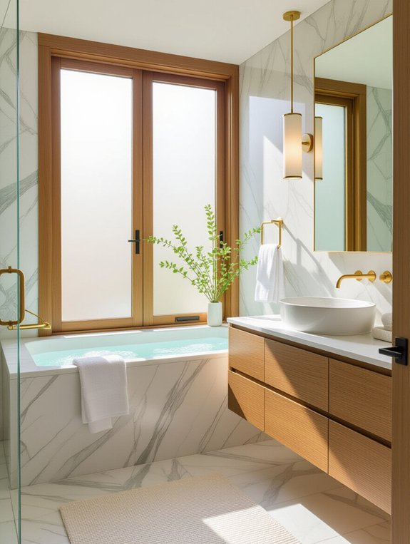 spacious open concept bathroom