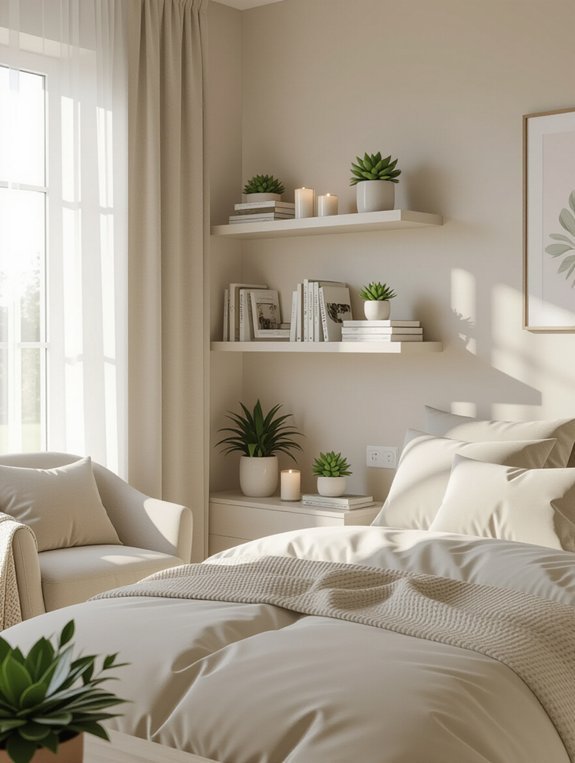 stylish and functional bedroom shelves