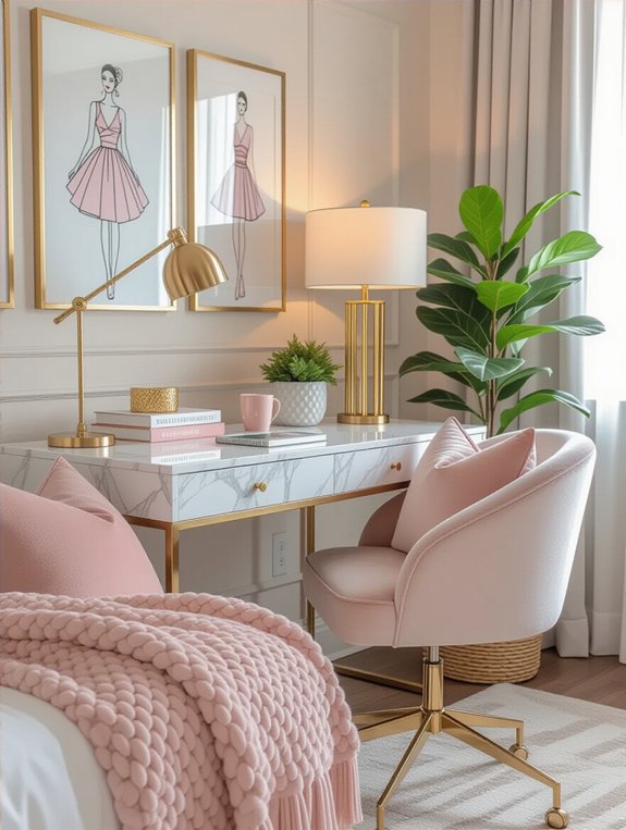 stylish functional desk area