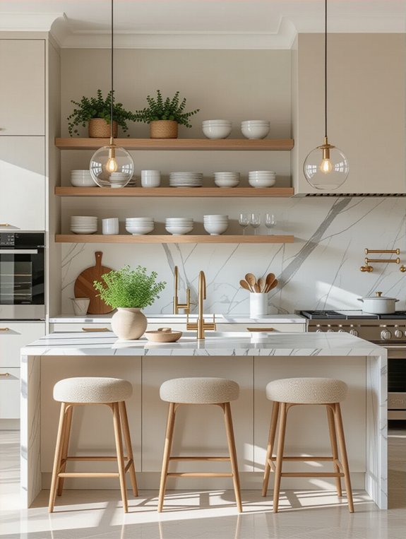 stylish functional open shelving