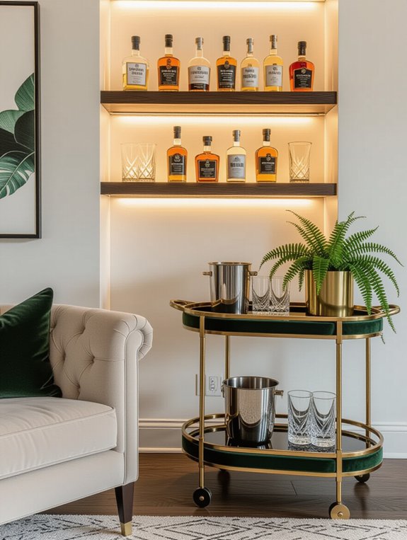 stylish mini bar setup