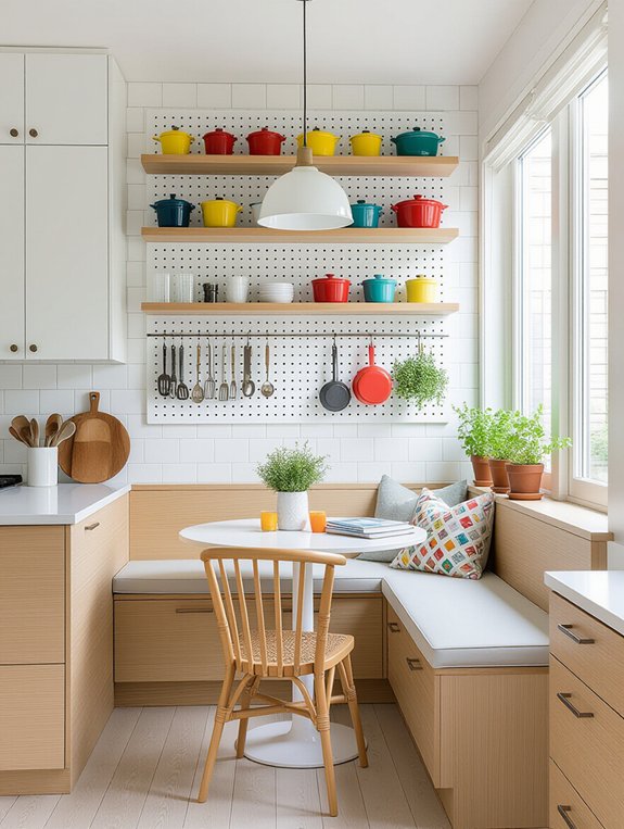 stylish pegboard kitchen organization