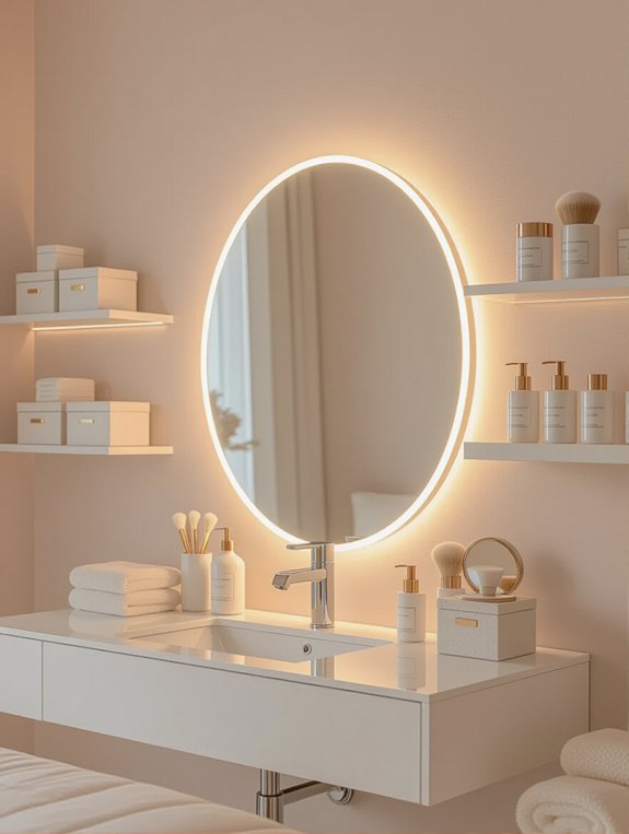 stylish storage led mirrors