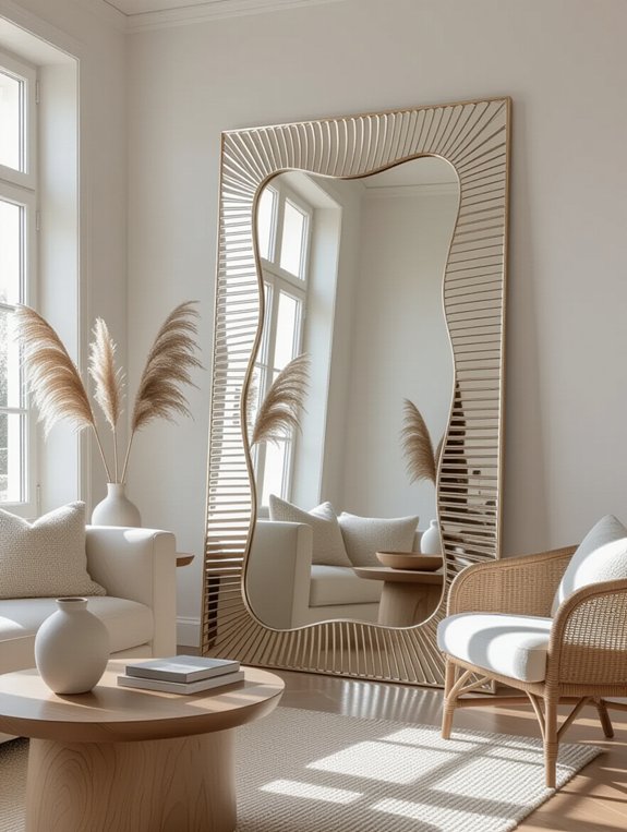 textured mirrors enhance depth