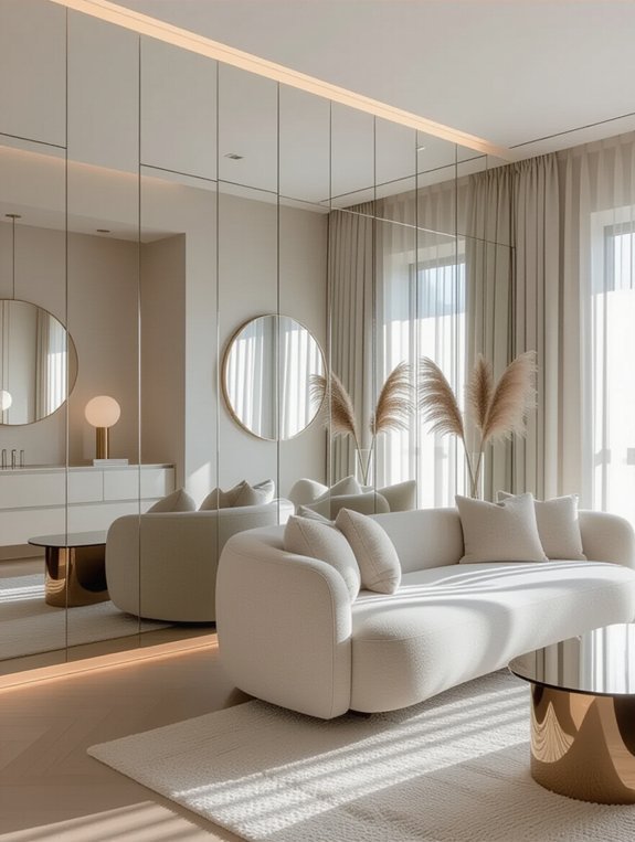 transformative mirrored accent walls