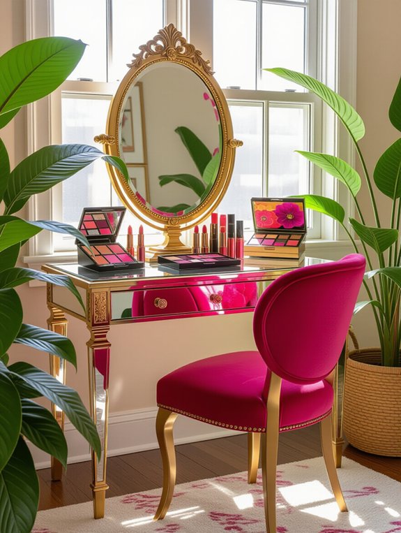 vibrant dressing table accents