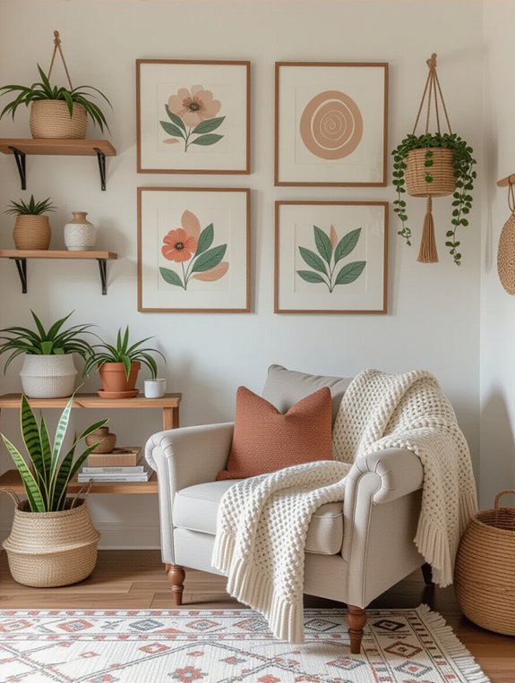 vibrant gallery wall creation