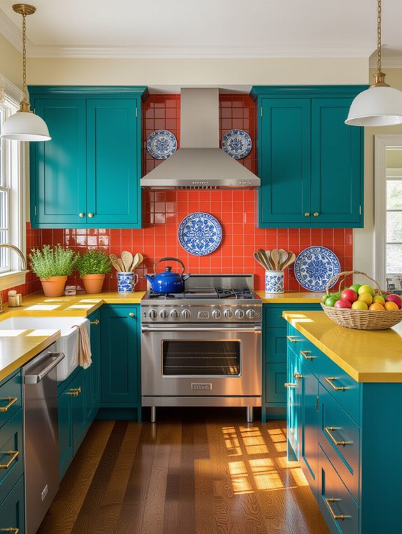 vibrant kitchen color accents