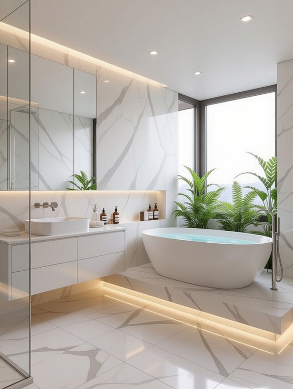 warm elegant bathroom comfort