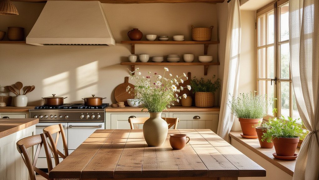 warm natural kitchen decor